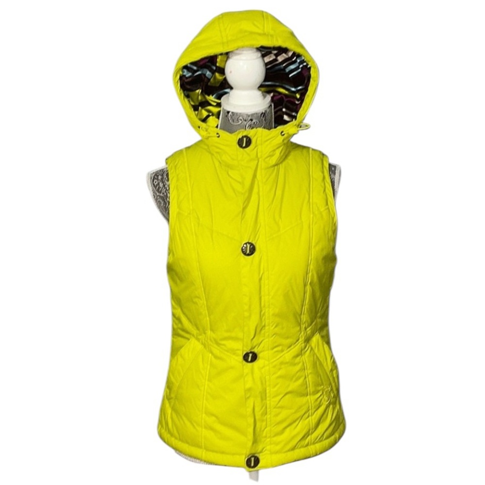 Burton Dryride neon yellow puffer hooded vest